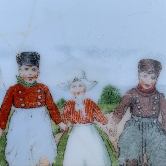 Vintage Ceramic Porcelain Plate Dish Children Scalloped Border Dutch European 8" - Picture 3 of 9